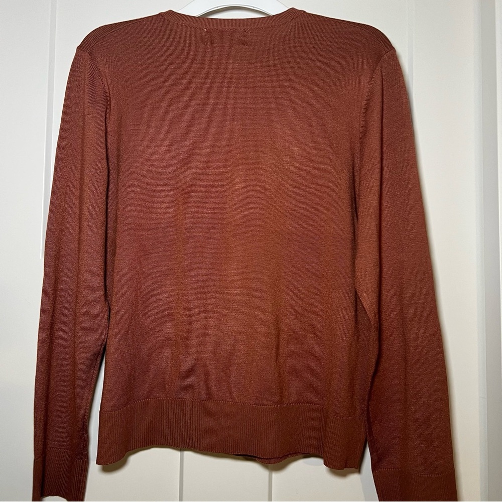 Brown Cardigan Sweater Women’s Size XLarge By Dear Rose With Imperfections Read - Picture 5 of 11